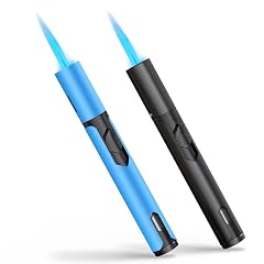 Torch Lighters 2 Pack Adjustable Jet Flame Butane Lighter Refillable Gas Torch Lighter for Candles Grill BBQ Fireplaces