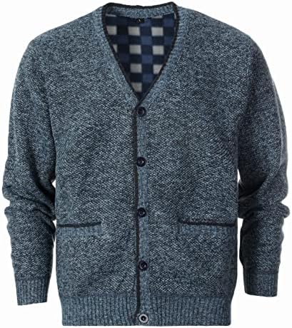 Gioberti Men's Knitted V-Neck Button Down Cardigan Sweater with F...