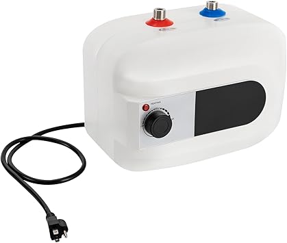 Electric Mini-Tank Water Heater, 110V 1.5KW Instant Point of Use Hot Water Heater for Trailer Bathroom Kitchen Under Sink Counter Cupboard for Sinks, Kitchens, Bathrooms, RVs 1.6 Gallons