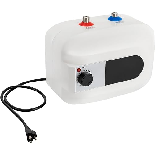 Electric Mini Tank Water Heater 1.5kw, 1.6Gal Under Sink Water Heater | Fast Heating | Adjustable Range from 86-149°F | Ideal for Sinks, Kitchens, Bathrooms, and Rvs | 9.06''L* 9.06''W *12.8''H