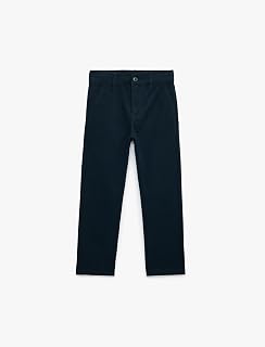 Düğmeli Pamuklu Gabardin Chino Pantolon