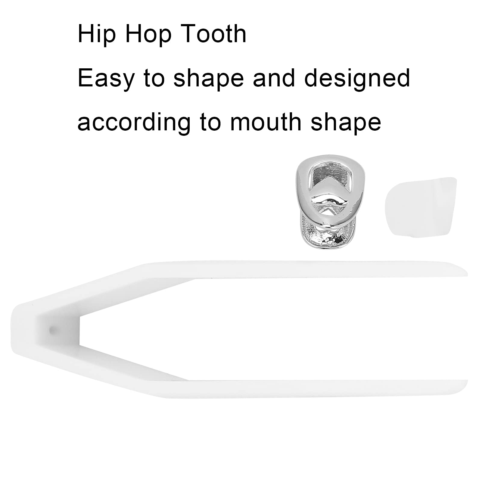 Hip Hop Halloween Falschzahn Dekoration Modischer Kupfer Zahn Silber Glossy Teeth für Festival Party Kostüm Accessoire