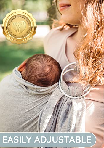 Baby Sling And Ring Sling 100% Cotton Muslin Infant Carrier, Ring Sling Baby Carrier Front And Chest Newborn Carrier Baby Carrier Wrap, Toddler Carrier – Grey #TOP2