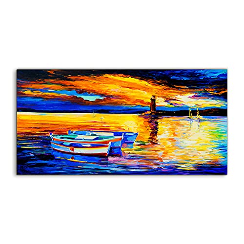 Tableau acrylique 100x50cm pour illuminer un salon sombre avec un phare