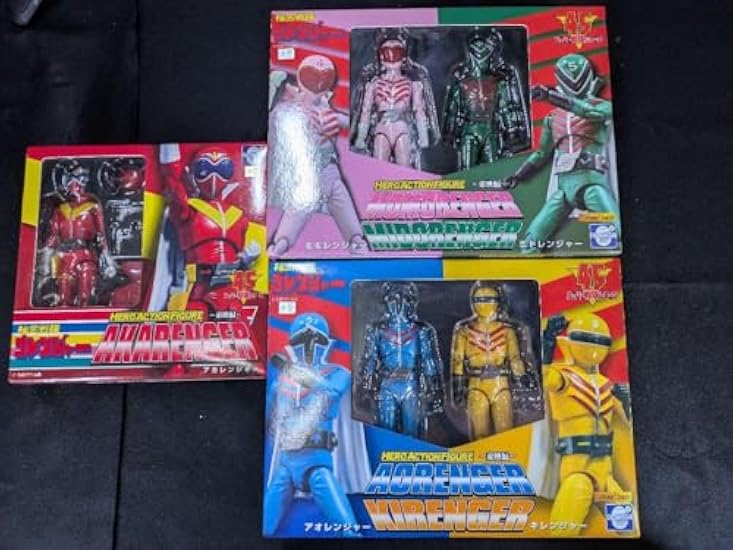 HERO ACTION FIGURE　ゴレンジャー　アカ　アオ＆キ　モモ＆ミド HERO ACTION FIGURE ゴレンジャー アカ アオ＆キ モモ＆ミド HERO
