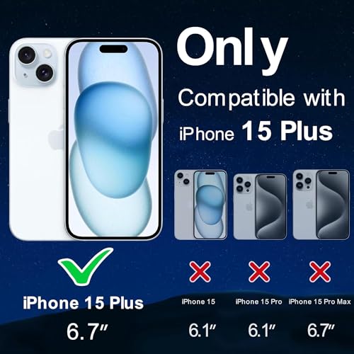 Image of Kratos Transparent Clear Case Cover Compatible with iPhone 15 Plus - Anti-Yellowing, Wireless Magnetic Charging Case with Raised Edge Camera & Screen Protection, Shock-Resistant Design