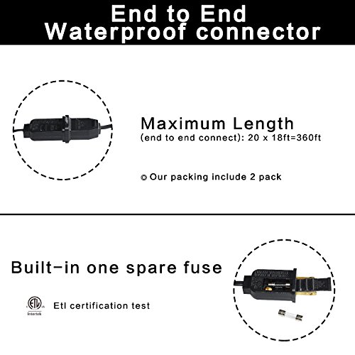 Svater Outdoor String Lights 36Ft,2Pack Of 18Ft With 10 Hanging Socket,10Pcs G40 Led Glass Bulbs,Dimmable 1W 2700K Warm White,Ip45 Waterproof Indoor/Outdoor Patio Lights #TOP4