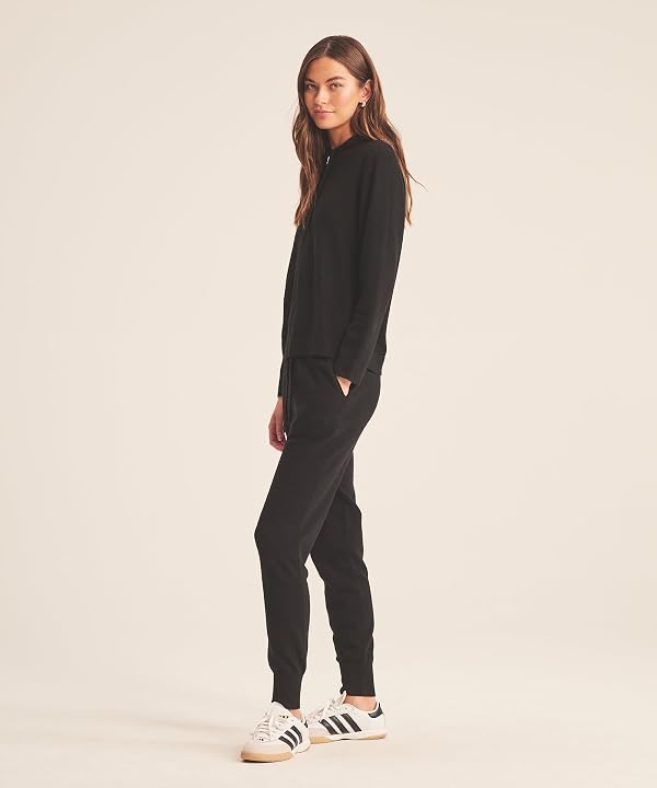 NAADAM Womens The Off-Duty 100% Cashmere Jogger Black by NAADAM - Image 3