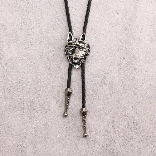 Image of GelConnie Bolo Ties for Men Women Western Cowboy Tie Mens Western Necklace Leather Necktie Gold Bolero Tie Cowboy Necklace
