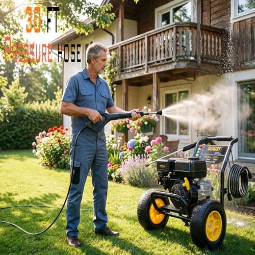 Heavy-Duty Gas Pressure Washer, 3600PSI at 2.7GPM Power Washer,Portable, 30-feet Pressure Hose,Industrial Style,Axial Cam Pump, for Siding, Driveway, House, Car, RV, Paint Preparation etc. - Image 7