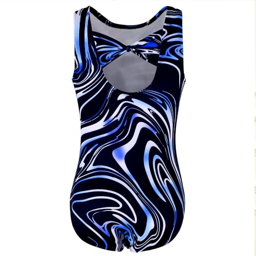 Image of MODAFANS Leotards for Girls Gymnastics with Shorts Dance unitards Tumbling Biketards with Hair Scrunchie for3-13T
