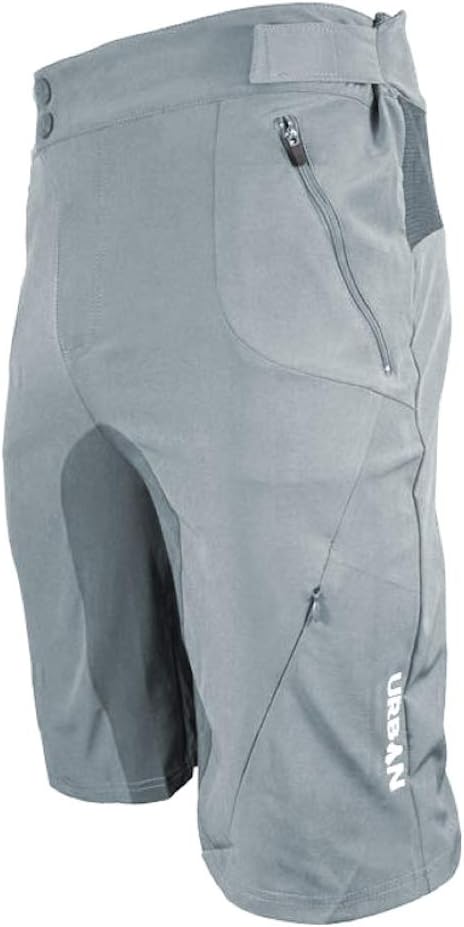 - Flex MTB Trail Shorts - Soft Shell Mountain Bike Shorts with Zip Pockets and Vents Gray