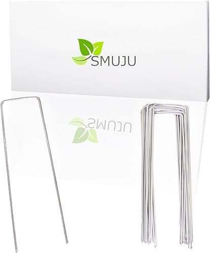 25 piezas grapas de paisaje, grapas de jardín de 6 pulgadas, estacas galvanizadas para paisaje, estacas resistentes en forma de U para asegurar la