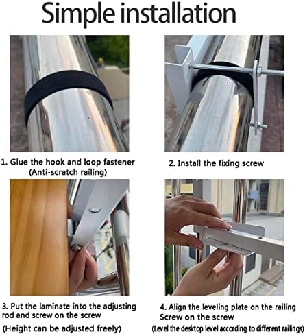 Adjustable Outdoor Folding Side Table Wall-Mounted Railing Table for Patio & Balcony Compact Hanging Deck Table Black Stand 80x35cm Perfect for JYDSll Spaces