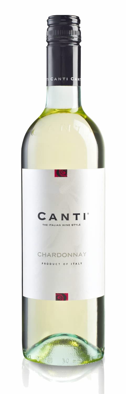 Canti - Chardonnay Vin Blanc Italien Sec, Saveur Fraîche avec un Goût Fruité et des Notes d'Agrumes et de Pommes, 6x750 ml
