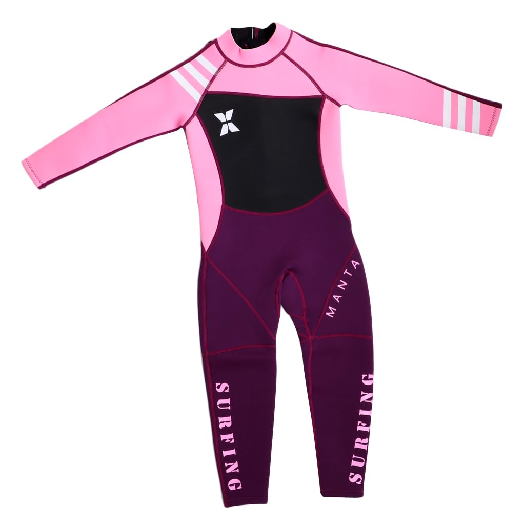 Combinaison de Surf Enfant à Manches Longues avec, idéale pour Rester au Chaud Lors des Aventures de Surf Hivernales à la Plage.