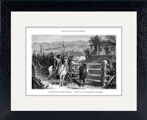 Print of 'A farm, Colombia, South America, 19th century. Artist: A de Neuville' in Black Frame
