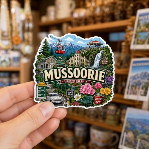 Image of Zesta Wooden Fridge Magnets Set | Refrigerator Decor Magnets for Kitchen | India Souvenir Fridge Magnet Collection | Wooden Magnet for Fridge Door Decoration (Mussorie)