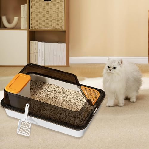 Bac à litière pour chat anti-odeur et sans projection à bords hauts - 6