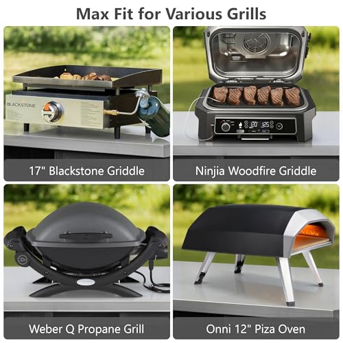 Image of Merax 78.3 inch Outdoor Kitchen Island with Foldable Grill Table, Wooden Outdoor Grill Cart with Trash Can Storage & Stainless Steel Top, Outdoor Bar Cart, Pizza Oven Table for Lawn & Garden, Black