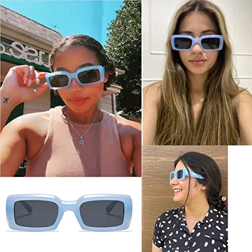 Trendy Rectangle Sunglasses for Women Men Retro 90s Glasses Shades Fashion Cute 2025 Sunglasses2