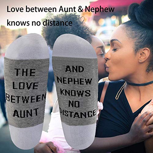 LEVLO Aunt Socks Gift for Auntie from Nephew The Love Between Aunt and Nephew Socks Aunt Nephew Socks Gift4