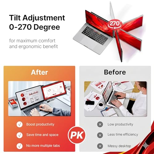 Image of New Mobile Pixels Duex Plus DS Portable Monitor, 13.3 inch FHD 1080P Ultra Slim Laptop Monitor, HDMI /USB C Plug and Play Laptop Screen Extender for 13 inch-14 inch Laptops, Windows /Mac /Android /Switch Compatible