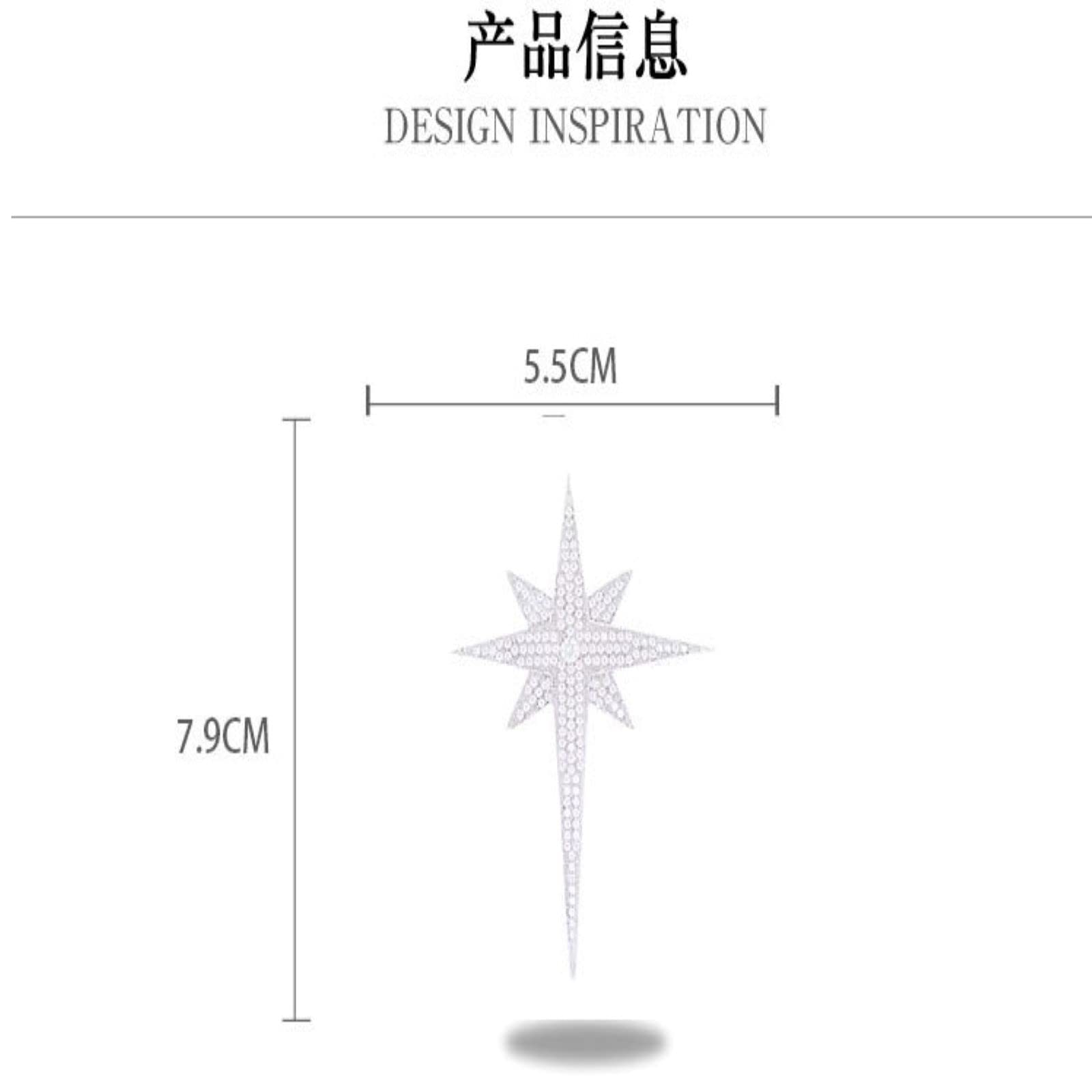 Broche de Estrella de anís de Lujo para Hombre con microincrustaciones de circón, Abrigo de Tendencia Creativo para Hombres y Mujeres Que combina con Todo