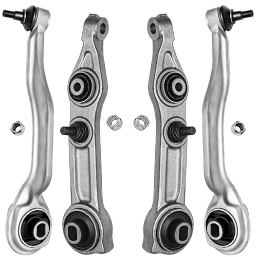 Image of Detroit Axle - Front Control Arms Kit for Mercedes CLS550 CLS550 E320 E350 E500, CLS55 CLS63 E55 E63 AMG, 4 Lower Forward and Rearward Control Arms with Ball Joints Replacement