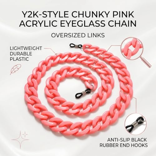 Image of Acrylic Glasses Chain for Women Men Reading Eyeglass Strap Sunglasses Holder Mask Lanyard Chain for Adults