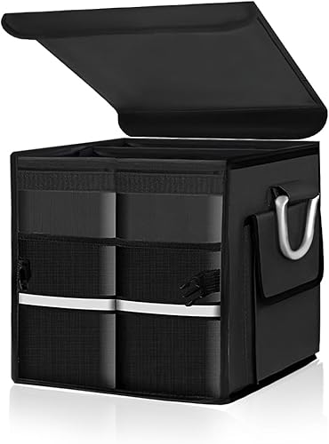 Organizador de maletero con tapa, organizador de carga plegable de 28 litros con asas de aluminio y tira reflectante, caja de almacenamiento Oxford disponible en Yaxa Costa Rica