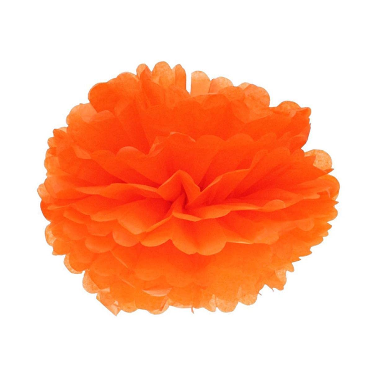Pompon Di Carta Da Appendere A Forma Di Fiore – Arancione E Bianco – 12 Pezzi (6 Da 30 Cm E 6 Da 25 Cm) Per Feste E Matrimoni
