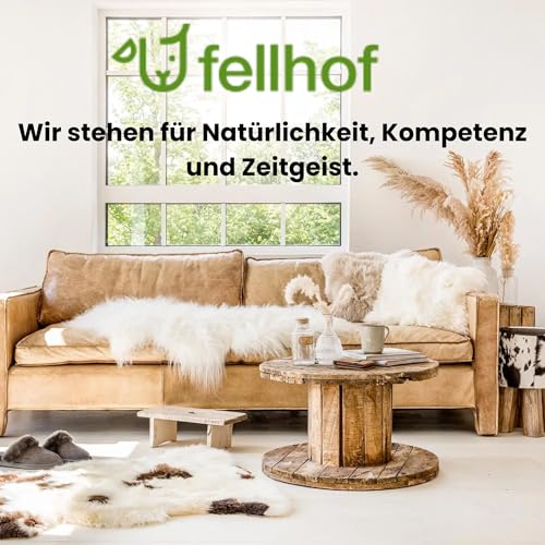 Fellhof Lammfellbürste mit Reinigungskamm und ergonomischem Griff | Pflegebürste für Lammfellprodukte | Sanfte und effektive Fellpflege | Inkl. Baumwoll-Windel