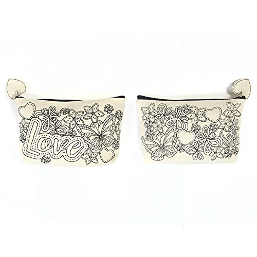 Color This! Cosmetic Pouch with Fabric Markers Included