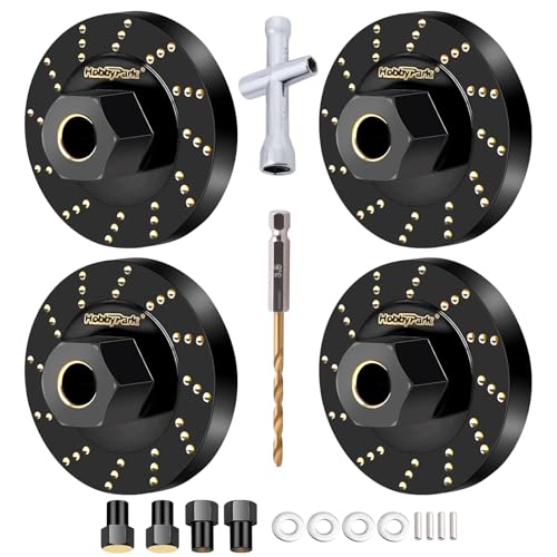 HobbyPark Brass Wheel Weights Spacers Extended Wheel Hex Hubs Offset for TRX4M Upgrades Parts 1/18 RC Crawler (Set of 4)