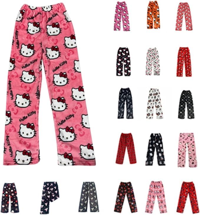 Pyjama Femme Pantalon Flanelle Animé - Motifs Kawaii Hiver - Confortable Maison Décontracté