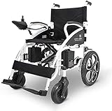 Power Wheelchair 2020 New Mobility Wheelchair Electric Power Motorized Wheelchair Portable Folding Lightweight Electric Wheel Chair Registered Device Long Range Battery Comfortable and Safe Travel