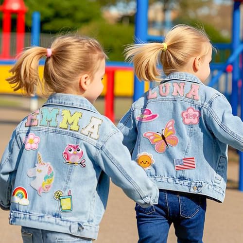 Personalized Kids Denim Jacket with Names, Custom Jean Jackets, 1-14st Boys&Girls Birthday Gifts2