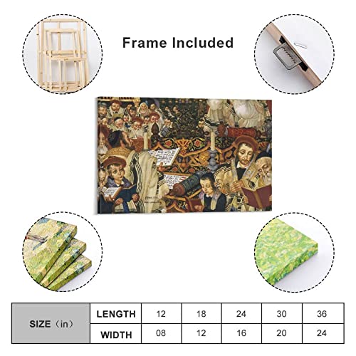 Retro Art Poster Jewish Retro Poster Historical Culture Religious Holiday Jewish Culture Wall Art De Canvas Painting Wall Art Poster For Bedroom Living Room Decor 16X24Inch(40X60Cm) Frame-Style-1 #TOP1