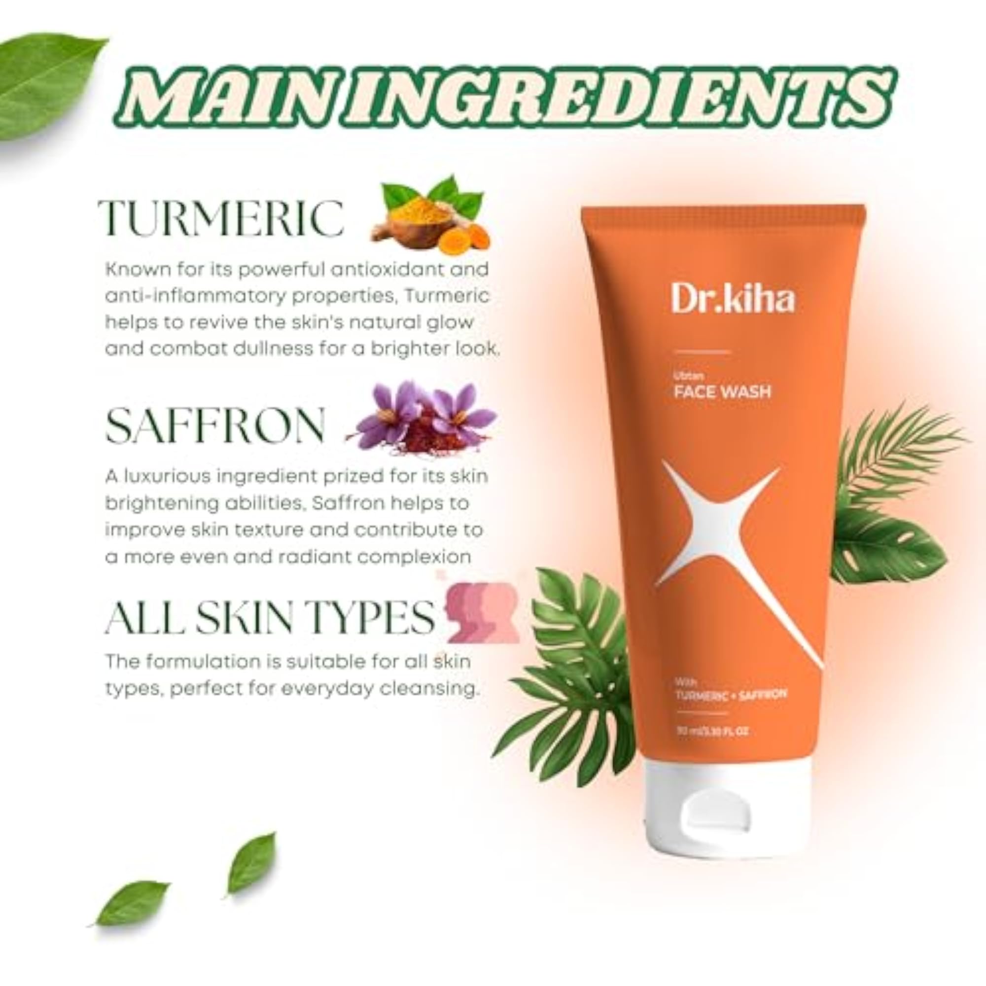 Dr. Kiha Ubtan Face Wash & Brightening Bathing Soap Combo