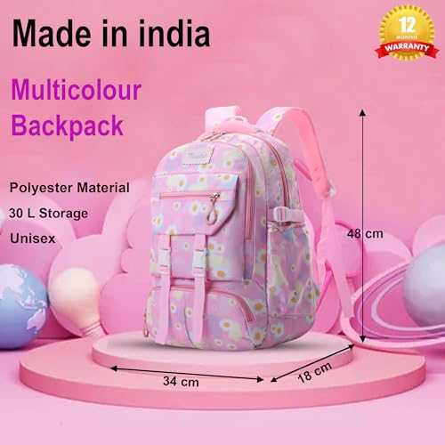 Image of Tinytot 30 Litre, Stylish & Trendy Water Resistant High Storage Multi-purpose School Backpack College Bag Travel Standard Backpack Bag For Boys & Girls, 2nd Standard Onward, 19 Inch