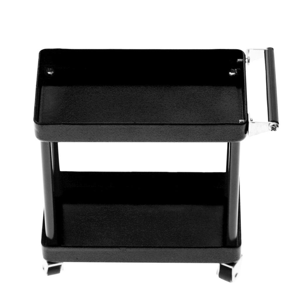 Kit Carrello Porta Attrezzi, Carrello Porta Attrezzi a 2 Livelli Attrezzi Officina Mobile Riparazione Garage Accessori RC per 1/8 1/10 1/12 1/16 Modello in Scala di