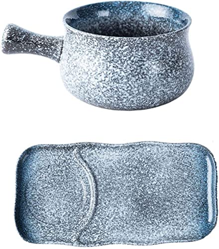 Ciotola for cereali, scodella for zuppa, scodella for il tè, set for la colazione con manico, piatto in ceramica Ciotole for zuppa di cipolle francesi Set di stoviglie individuali for zuppa di cereali