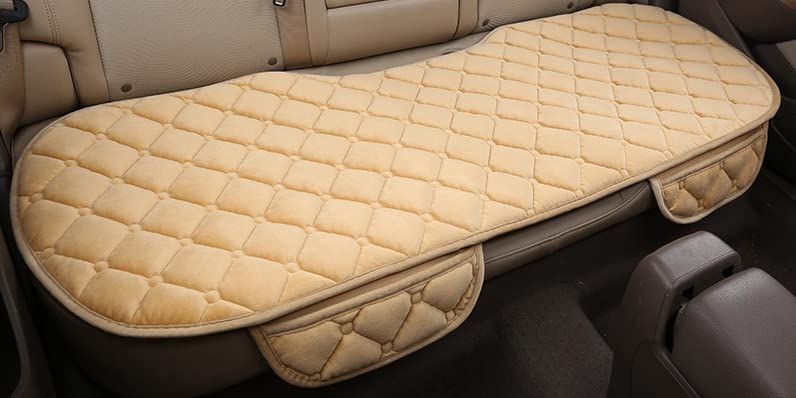 Seggiolino Auto Pad Protezione Coprisedile per Auto Anteriore Posteriore Tessuto Floccato Cuscino per Seggiolino Auto Protezione Tappetino Universale (Color : 1 Set Beige)