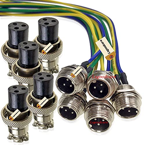 Connecteur GX16 3 broches mâle avec câble 22 AWG et prise femelle 16mm Lsgoodcare