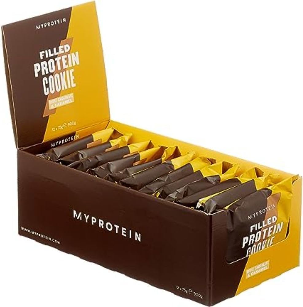 MyProtein Biscotto Ripieno di Proteine ​​Doppio Cioccolato e Caramello 75g (Scatola da 12) - 900 g