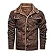 MITCOWBOYS Veste bomber pour homme - Rétro Softshell - Imperméable - Pour l'hiver - Noir - Pour moto - Loisirs - Hiver, marron, XXL