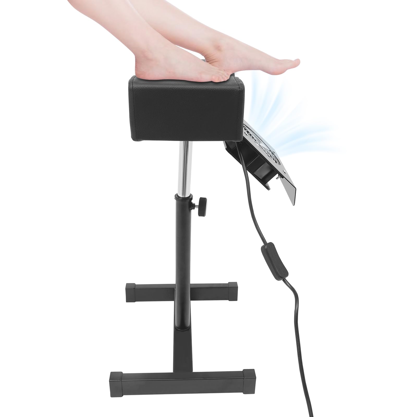 Silla de pedicura y manicura con aspiradora, altura ajustable, reposapiés