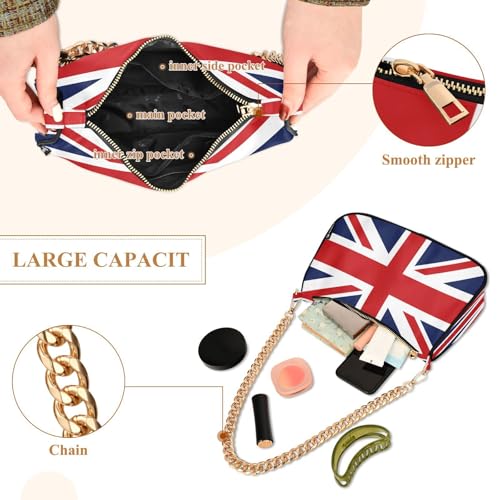 Chain Shoulder Bag Hobo Tote Handbag Mini Clutch Purse con cierre de cremallera para mujeres miniatura 2