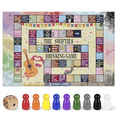 SKZOHROT Taylor Party Favors Drinking Games for Adults Party,Funny Party Supplies Interactive Tipsy Iand Drinking Game Suitable for Any Occasion, Age 21+, 2-9 Players